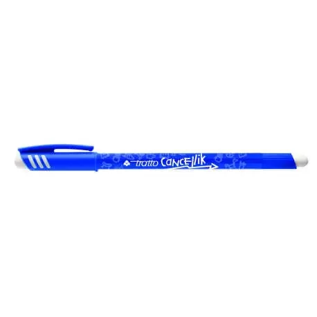 Tratto Cancellik Boligrafo de Bola – Tinta Borrable – Trazo 0.4mm – Doble Goma – Color Azul (12 uds)