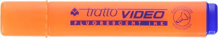 Tratto Video Marcador Fluorescente – Punta Biselada – Tinta Base de Agua – Secado Rapido – Color Naranja Fluorescente (12 uds)