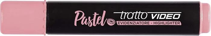 Tratto Video Pastel Marcador Fluorescente – Punta Biselada – Tinta al Agua – Secado Rapido – Color Rosa Pomelo (12 uds)