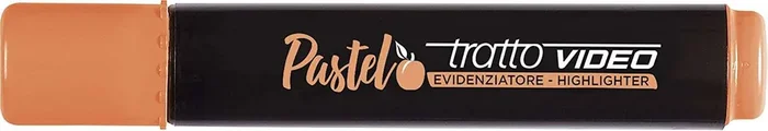 Tratto Video Pastel Marcador Fluorescente – Punta Biselada – Tinta al Agua – Secado Rapido – Color Naranja Albaricoque (12 uds)