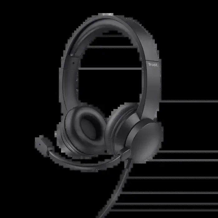 Trust Auriculares Ayda para PC – Diadema Ajustable – Mando de Volumen Supraaural – Microfono Plegable – Conexion de Audio de 3.5 mm – Sensibilidad Del Microfono 95Db
