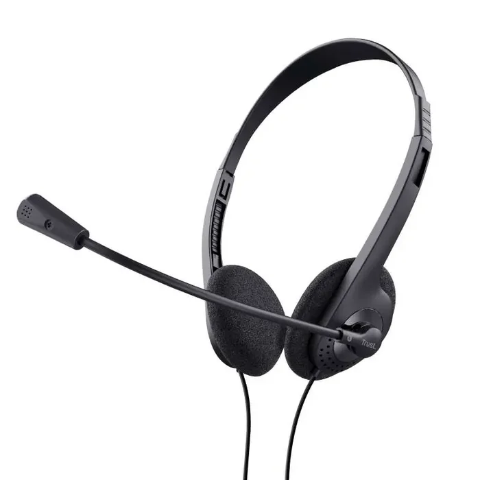 Trust Auriculares con Microfono – Control de Volumen – Diadema Ajustable – 2 Cables Adaptadores de 3.5mm