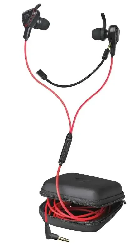 Trust Gaming GXT 408 Cobra Auriculares con Microfono – Microfono Desmontable – Multiplataforma – Altavoces Activos 10mm – Cable Rojo de 1.20m – Color Negro