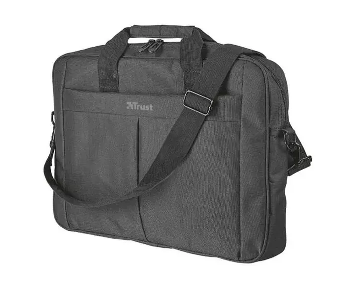 Trust Primo Maletin para Portatil hasta 16″ – Bolsillo Exterior – 2 Compartimentos Interiores – Bandolera – Color Negro