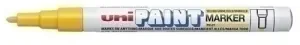 UNI-BALL PX-21 PAINT MARKER – MARCADOR DE PINTURA – PUNTA ACRILICA DE BALA 0.8-1.2MM – PERMANENTE EN TODAS LAS SUPERFICIES – RESISTENTE A LUZ Y AGUA – CUERPO DE ALUMINIO – COLOR AMARILLO
