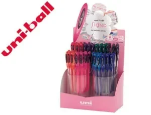 UNI-BALL SIGNO EXPOSITOR DE 48 ROLLERS DE TINTA GEL – PUNTA DE BOLA 0.7MM – TINTA RESISTENTE AL AGUA Y LUZ – COLORES SURTIDOS