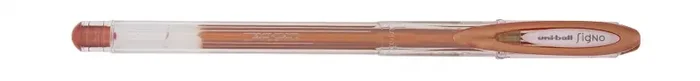 Uni-ball Signo Noble Metal UM-120NM Boligrafo de Tinta Gel – Punta de Bola 0.8mm – Tinta Pigmentada Resistente al Agua y Luz – Escribe en Papel Negro y Blanco – Color Bronce (12 uds)