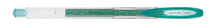 Uni-ball Signo Sparkling UM-120SP Boligrafo de Tinta Gel – Punta de Bola 1mm – Tinta Pigmentada Resistente al Agua y a la Luz – Efecto Purpurina – Color Verde (12 uds)