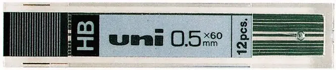 Uni-ball UL-1405 Pack de 12 Minas 0.5mm HB – Color Grafito (12 uds)