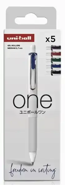 Uni-ball UMN-S-07 Pack de 5 Boligrafos de Tinta Gel – Punta de Bola 0.7mm – Escritura Ultra Fluida – Agarre Suave y Comodo – Color Surtido