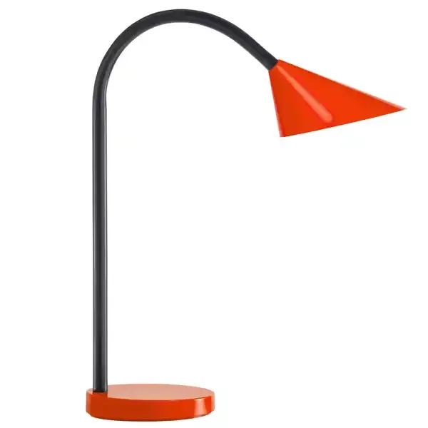 Unilux Lampara de Escritorio Sol – Diseño Moderno y Elegante – Luz LED de Bajo Consumo – Brazo Flexible para Ajustar la Direccion de la Luz – Color Rojo