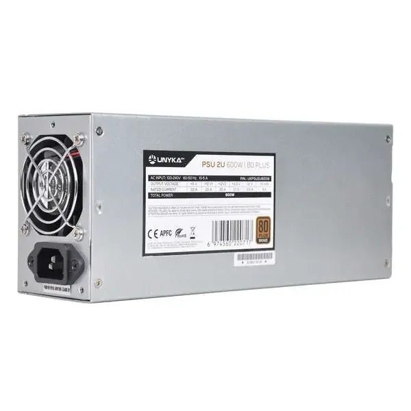 Unykach Flex 2U 600W 80 Plus Bronze Fuente de Alimentacion 600W Flex 2U ATX – APFC – Ventilador 60mm