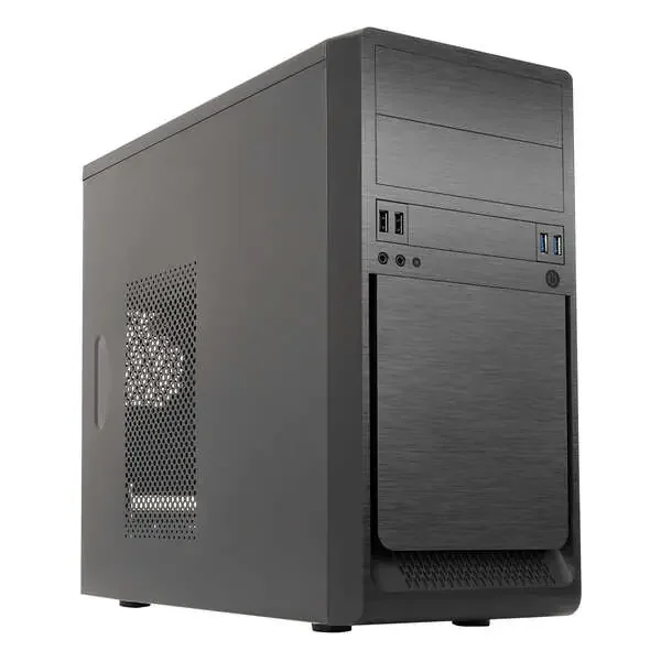 Unykach UK6023 U3 Caja Torre MicroATX – Fuente de Alimentacion 500W Incluida – Tamaño Disco Soportado 3.5″, 2.5″ – USB-A 3.2/2.0 y Audio