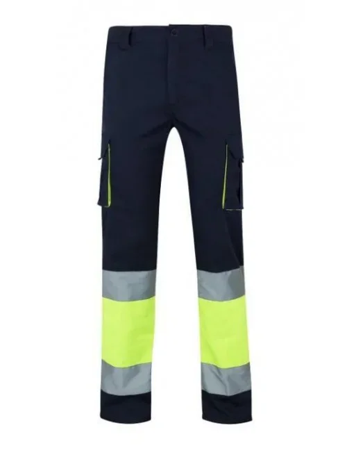 VELILLA PANTALON ALTA VISIBILIDAD FLUOR 6 BOLSILLOS STRETCH MARINO Y AMARILLO TALLA S 303002 – 61/20 T.S