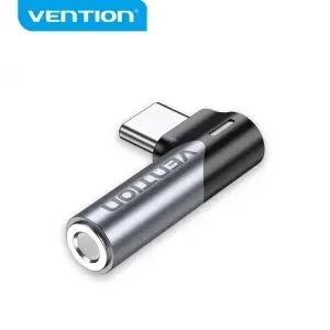 VENTION ADAPTADOR USB-C MACHO A JACK 3.5MM HEMBRA – ALUMINIO GRIS