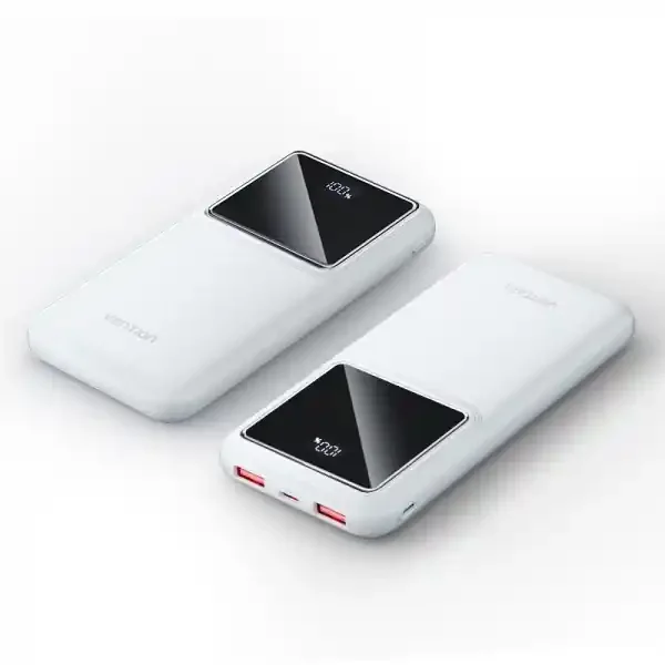 Vention Bateria Powerbank 10000mAh 22.5W USB (C+A+A) con Pantalla LED – Color Blanco