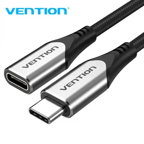 Vention Cable Alargador USB-C 3.1 Macho a USB-C Hembra – 1m – Color Gris