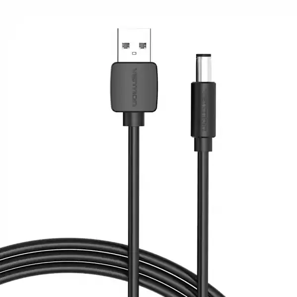 Vention Cable Alimentacion USB-A Macho a DC 5.5mm – 0.5m – Color Negro