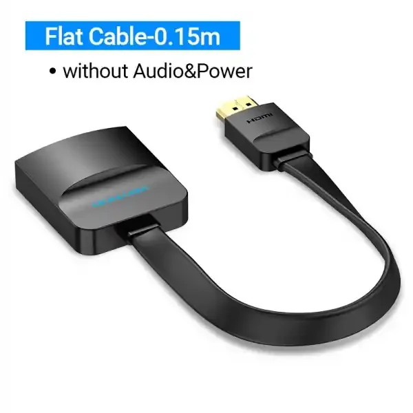 Vention Cable Conversor HDMI Macho a VGA Hembra con Jack 3.5mm – 0.15m – Color Negro