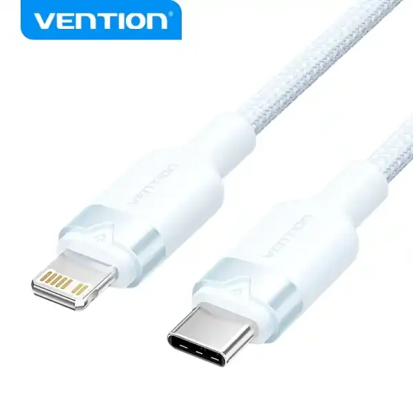 Vention Cable de Carga USB-C/Lightning – Aluminio Trenzado – 480Mbps – 3A – 27W Max – 2m – Color Azul