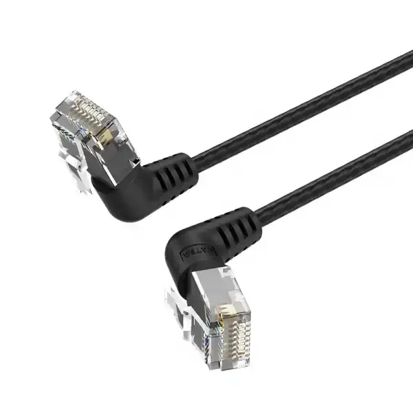 Vention Cable de Red UTP RJ45 Slim Cat.6A Cabeza Rotatoria 360º Angulo Recto – 0.5m – Color Blanco