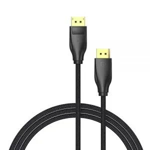 VENTION CABLE DISPLAYPORT 1.4 8K DP A DP ALGODON TRENZADO – 3M – COLOR NEGRO