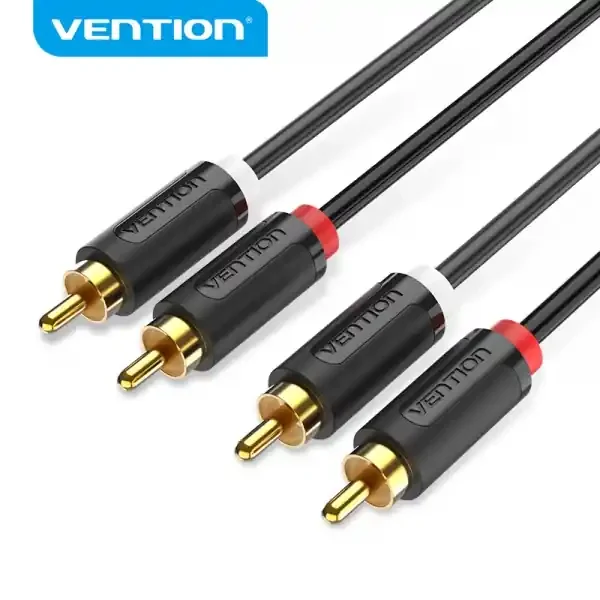 Vention Cable Estereo 2x RCA Macho a 2x RCA Macho – 1m – Color Negro