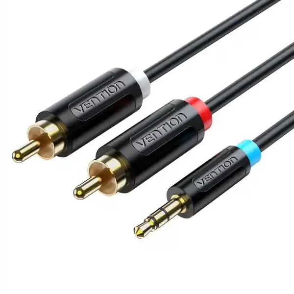 Vention Cable Estereo Jack 3.5 Macho a 2x RCA Macho – 3m – Color Negro