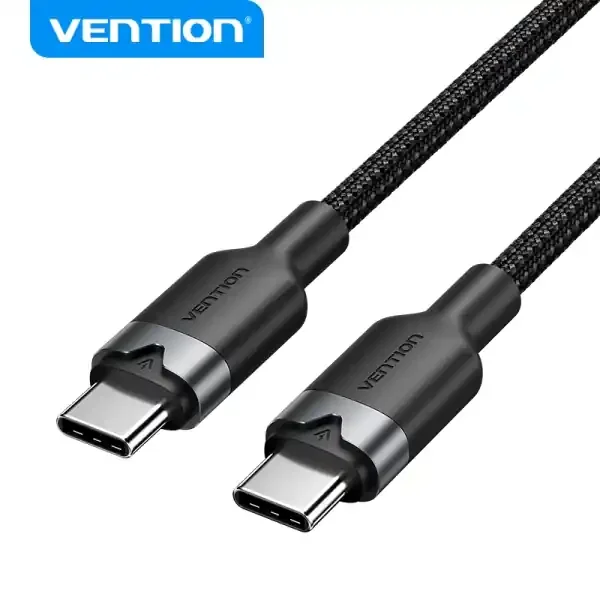 Vention Cable USB 2.0 – Niquelado – 60W – 3A – 2m – Color Negro