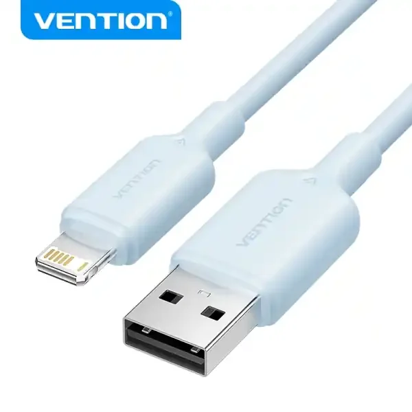 Vention Cable USB 2.0 Lightning – Transmision 480Mbps – Salida 2.4A – Color Azul