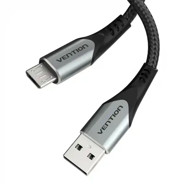Vention Cable USB 2.0 Macho a MicroUSB Macho 60W 480Mbps – 1.5m – Color Gris
