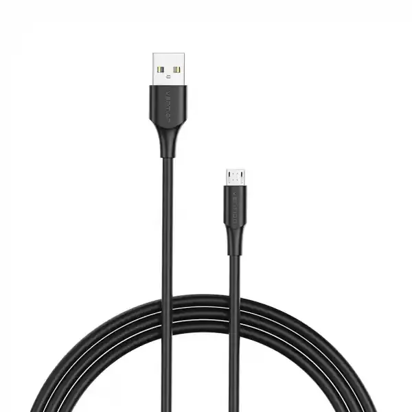 Vention Cable USB 2.0 Macho a MicroUSB Macho – 0.5m – 3A – 60W – 480Mbps – Color Negro