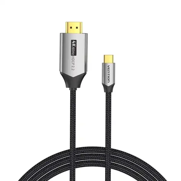 Vention Cable USB-C a HDMI 4K – Alta Resolucion 4K@60Hz – Plug & Play – Conectores Chapados en Oro – Color Negro