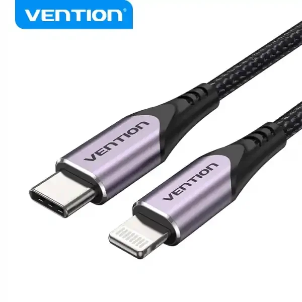 Vention Cable USB-C a Lightning 3A 27W 480Mbps MFi – 1m – Color Morado