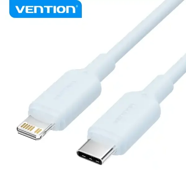 Vention Cable USB-C a Lightning – Conector Niquelado – Potencia 27W – Corriente 3A – Color Azul