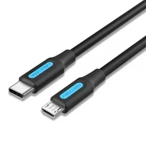 VENTION CABLE USB-C MACHO A MICROUSB MACHO – 1.5M – 2A 10W 480MBPS – COLOR NEGRO