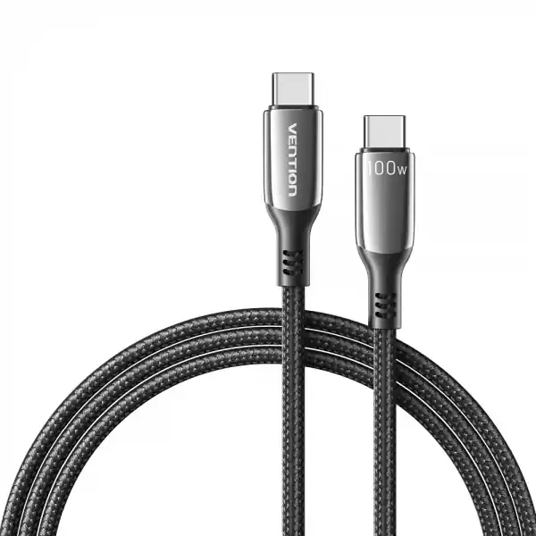 Vention Cable USB-C Macho a USB-C Macho – 2m – 5A – PD100W – Color Negro