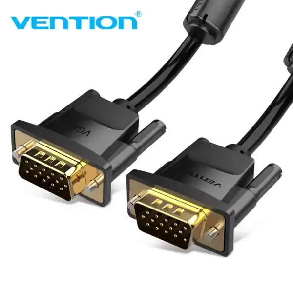 Vention Cable VGA (3+9) – Alta Definicion 1080P – Blindaje EMI – Conectores Chapados en Oro – 10m – Color Negro