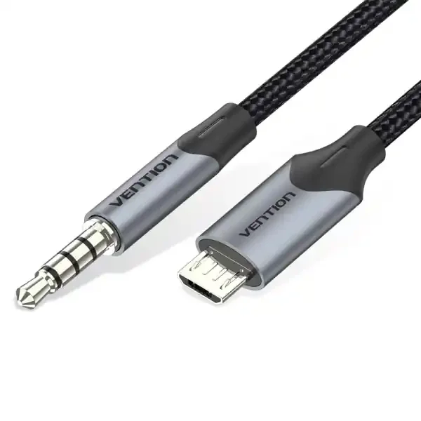 Vention CableTech Adaptador Micro-USB a Jack 3.5 – Conectores de Alta Calidad – USB 2.0 – Color Negro