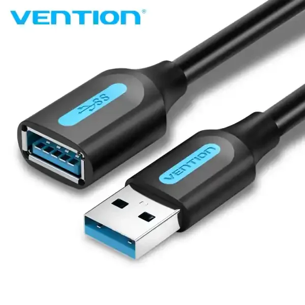 Vention CableTech Pro Extensor USB 3.0 – Alta Velocidad de Transferencia – Conductor de Cobre – Conexion Segura y Estable – Color Negro