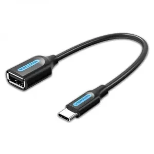 VENTION CONVERSOR USB-C MACHO A USB A HEMBRA – 0.15M – COLOR NEGRO