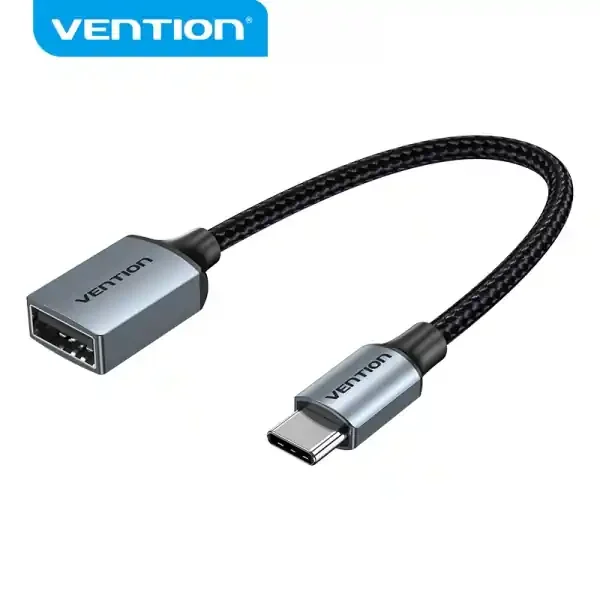 Vention Conversor USB-C Macho a USB Hembra – 0.15m – Color Gris