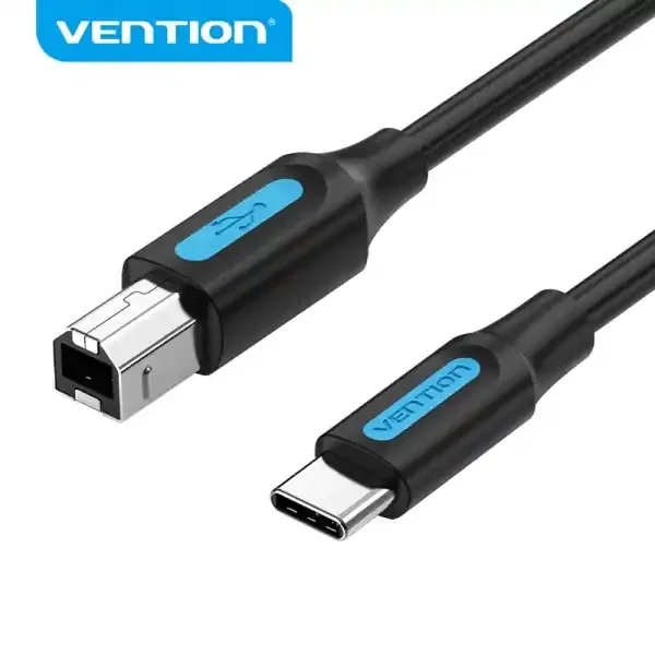 Vention CQUBF Cable USB 2.0 Tipo C a Tipo B – Transferencia 480 Mbps – 2A – Color Negro
