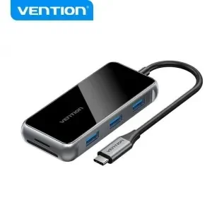 VENTION DOCKING STATION 7 EN 1 USB-C A HDMI/3XUSB3.0/LECTOR SD/MICROSD/PD100W – 0.15M – COLOR GRIS