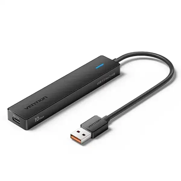 Vention HUB 5 en 1 USB-A a 2xUSB-C 3.2 Gen2/USB-A 3.2 Gen2/USB-C 10G – 0.15m – Color Negro