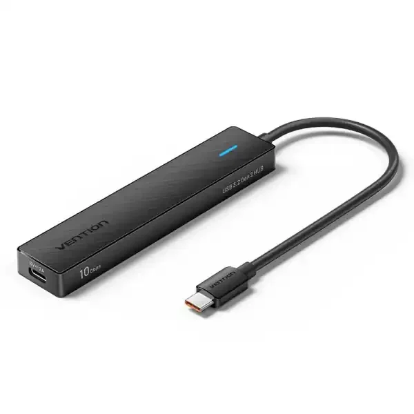 Vention HUB 5 en 1 USB-C a 2xUSB-C 3.2 Gen2/2xUSB-A 3.2 Gen2/USB-C 10G – 0.15m – Color Negro