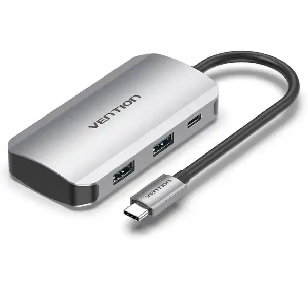 Vention HUB 5 en 1 USB-C a 4xUSB3.0/PD100W – 0.15m – Color Gris