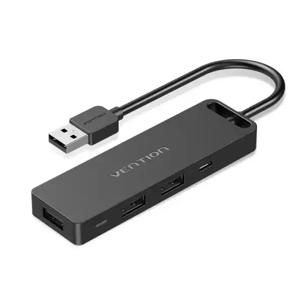 Vention HUB 6 en 1 USB-A a 3xUSB 2.0/SD/TF/Micro-B – 0.15m – Color Negro