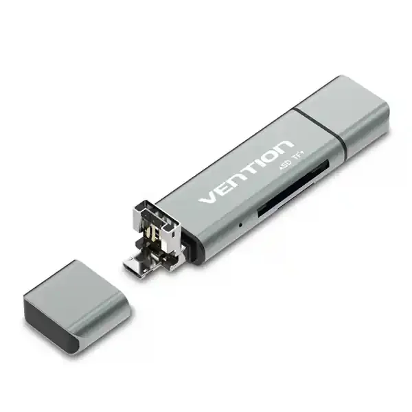 Vention Lector de Tarjetas Externo USB 2.0 – Color Gris