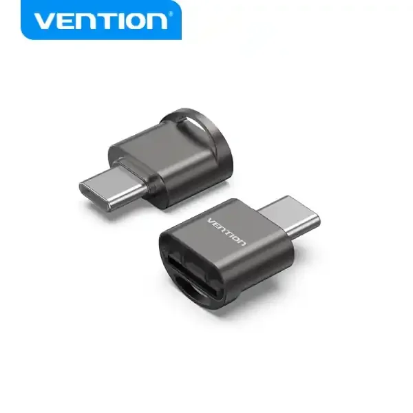 Vention Lector de Tarjetas MicroSD – Interfaz USB 2.0 – Tipo C – Proceso de Galvanoplastia Niquel – Color Negro